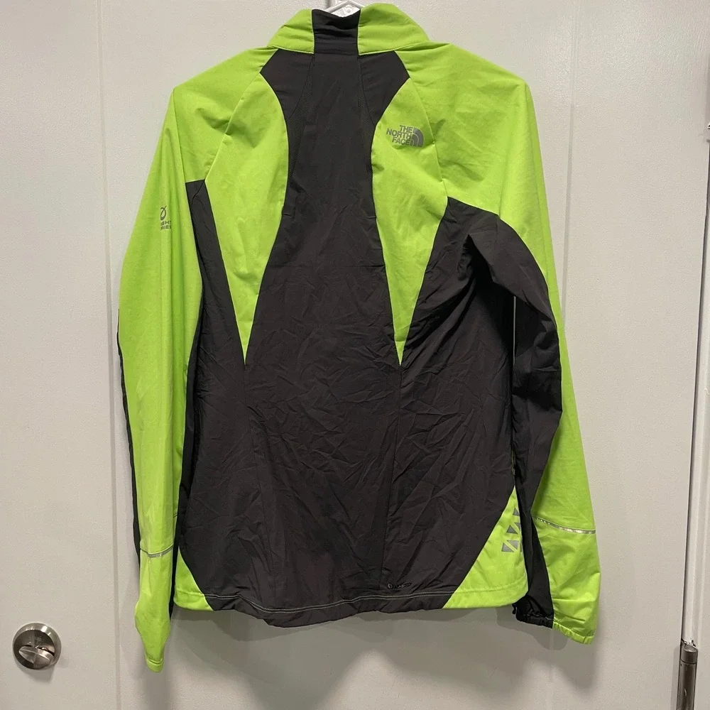 The North Face Flight Series Womens L Lime Green Black Running Jacket Full Zip